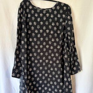 Old Navy dress, black and cream print, size L